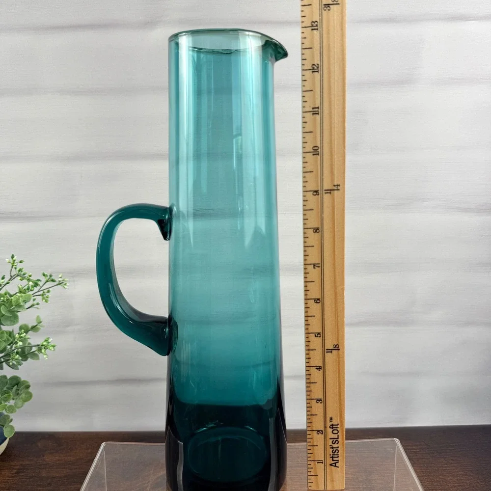Thomas O'Brien Vintage Modern Target Teal Glass Tall Pitcher 2005 13